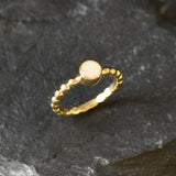 Gold Opal Band, Dainty Opal Ring, Bubble Band, Boho Ring, Natural Fire Opal, Stackable Ring, Gold Plated Ring, October Birthstone, Vermeil