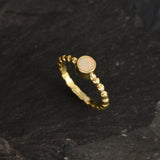 Gold Opal Band, Dainty Opal Ring, Bubble Band, Boho Ring, Natural Fire Opal, Stackable Ring, Gold Plated Ring, October Birthstone, Vermeil