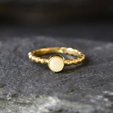 Gold Opal Band, Dainty Opal Ring, Bubble Band, Boho Ring, Natural Fire Opal, Stackable Ring, Gold Plated Ring, October Birthstone, Vermeil