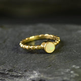 Gold Opal Band, Dainty Opal Ring, Bubble Band, Boho Ring, Natural Fire Opal, Stackable Ring, Gold Plated Ring, October Birthstone, Vermeil