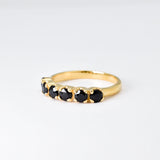 Gold Onyx Ring, Gold Minimalist Ring, Gold Stacking Ring, Half Eternity Ring, Black Onyx Ring, Black Dainty Ring, Gold Delicate Ring, Onyx