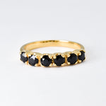 Gold Onyx Ring, Gold Minimalist Ring, Gold Stacking Ring, Half Eternity Ring, Black Onyx Ring, Black Dainty Ring, Gold Delicate Ring, Onyx