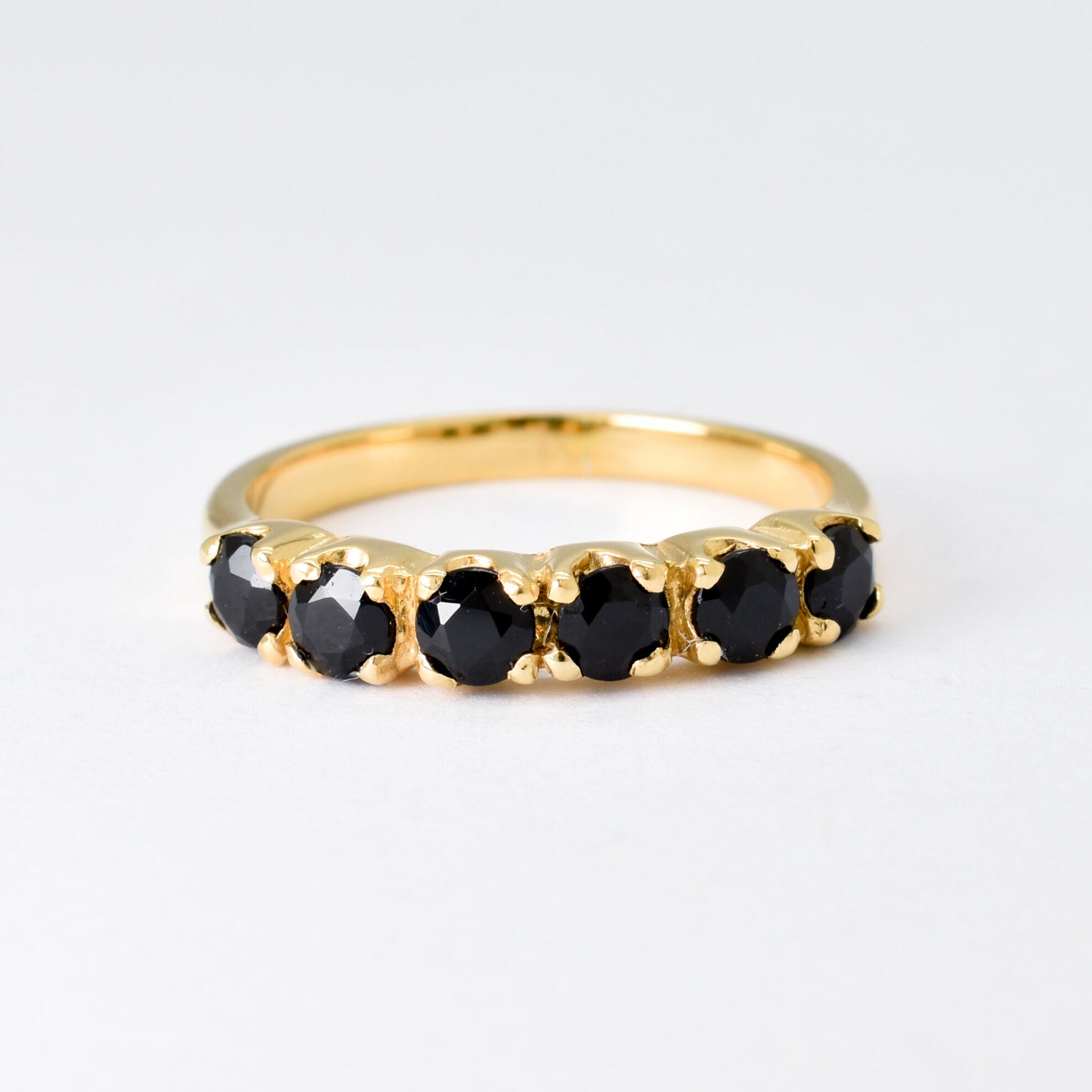 Gold Onyx Ring, Gold Minimalist Ring, Gold Stacking Ring, Half Eternity Ring, Black Onyx Ring, Black Dainty Ring, Gold Delicate Ring, Onyx