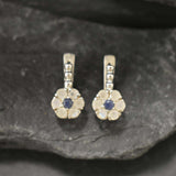 Daisy Moonstone Earrings - Rainbow Moonstone Earrings - White Flower Studs