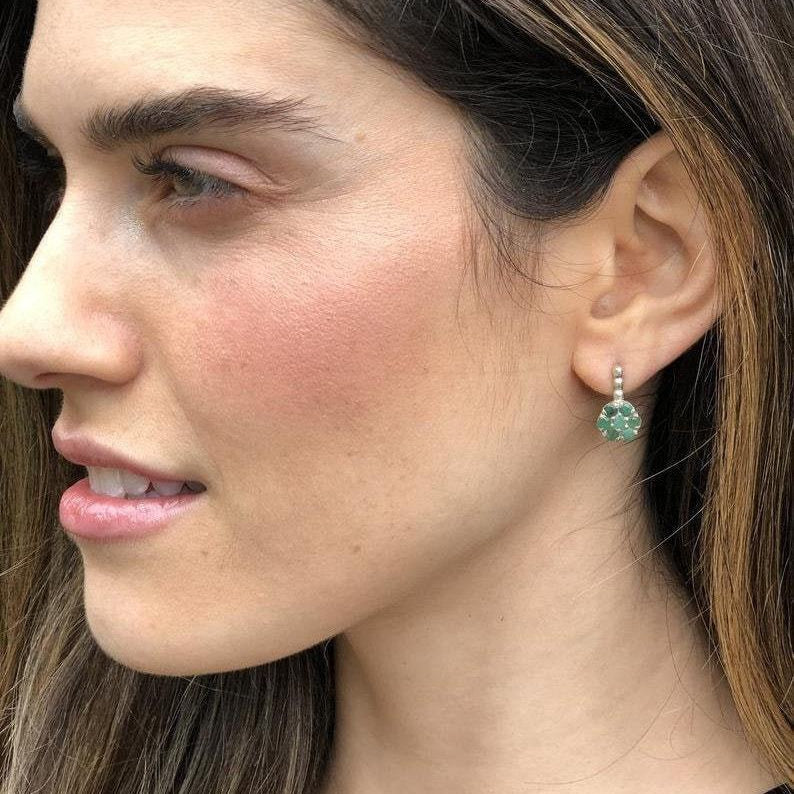 Daisy Moonstone Earrings - Elegant white flower studs in 925 Sterling Silver, perfect for daily wear and special occasions.