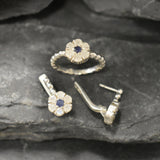 Daisy Moonstone Earrings - Rainbow Moonstone Earrings - White Flower Studs