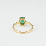 Charming Green Oval Chrysoprase Ring in 18k Gold Vermeil - A lovely choice for casual wear and meaningful celebrations.