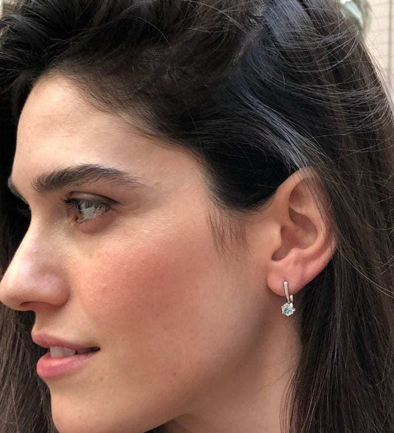 Pink Tourmaline Earrings, Dainty Pink Earrings, October Birthstone, Pink Studs, Simple Earrings, October Earrings, Solid Silver Earrings