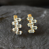 Blue Topaz Earrings - Natural Blue Topaz - Blue Baguette Earrings