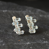 Blue Topaz Earrings - Natural Blue Topaz - Blue Baguette Earrings