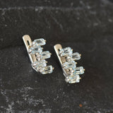 Blue Topaz Earrings - Natural Blue Topaz - Blue Baguette Earrings