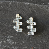 Blue Topaz Earrings - Blue Baguette Earrings, December Birthstone Earrings