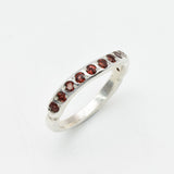 Gold Garnet Ring - Natural Garnet Ring - Gold Eternity Band