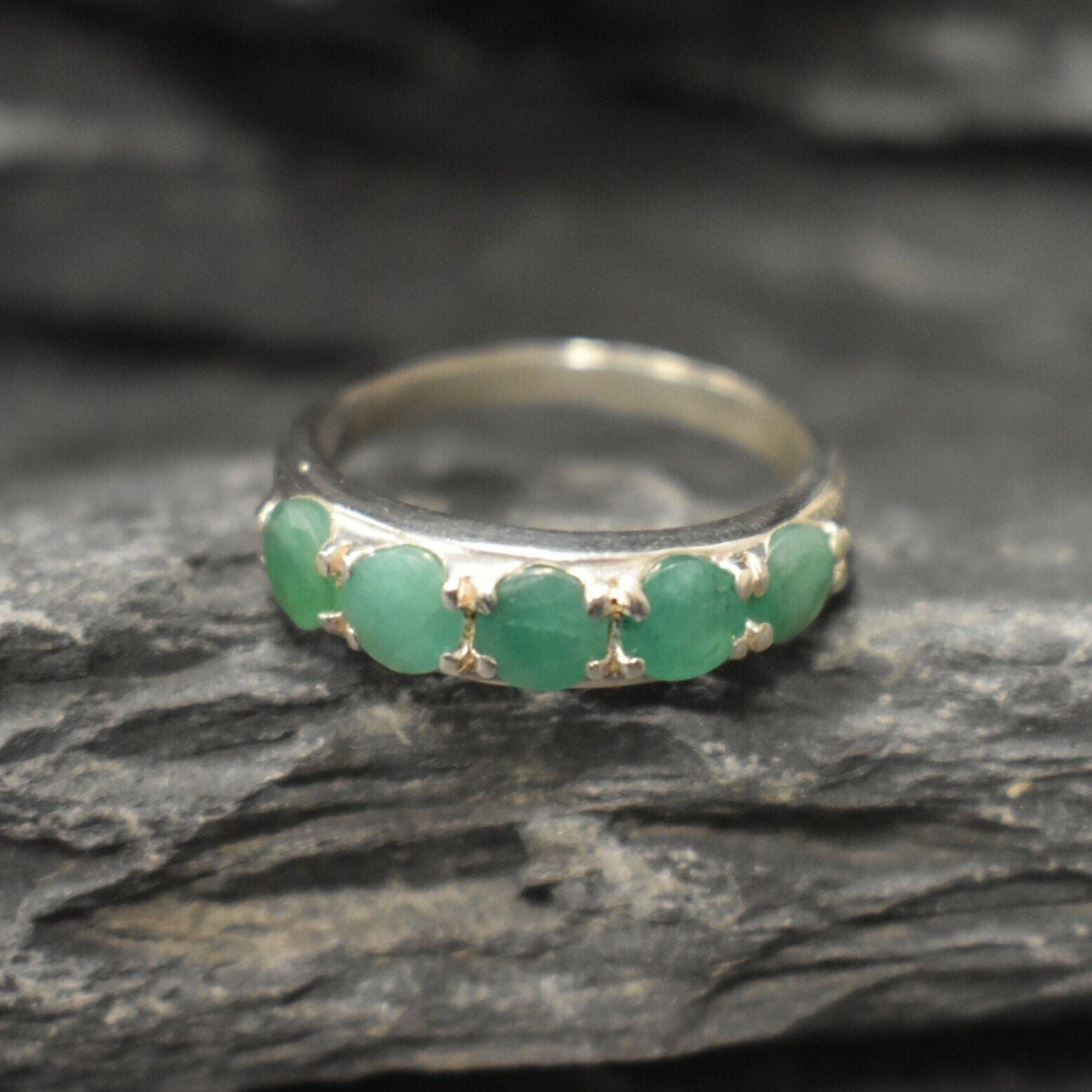 Natural Emerald Ring made in 925 Sterling Silver with Round Natural Green Emerald in Prong setting, May Birthstone gift idea, symbolizes growth, harmony, and deep emotional healing, ideal for everyday wear and perfect for birthday gifting and special occasions.