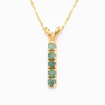 Natural Emerald Pendant made in 18k Gold Vermeil with Round Natural Green Emerald in Channel-Set setting, May Birthstone gift idea, symbolizes growth, harmony, and deep emotional healing, ideal for everyday wear and perfect for birthday gifting and special occasions.
