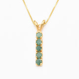 Natural Emerald Pendant made in 18k Gold Vermeil with Round Natural Green Emerald in Channel-Set setting, May Birthstone gift idea, symbolizes growth, harmony, and deep emotional healing, ideal for everyday wear and perfect for birthday gifting and special occasions.