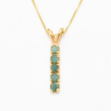 Natural Emerald Pendant made in 18k Gold Vermeil with Round Natural Green Emerald in Channel-Set setting, May Birthstone gift idea, symbolizes growth, harmony, and deep emotional healing, ideal for everyday wear and perfect for birthday gifting and special occasions.
