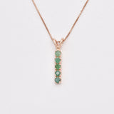 Natural Emerald Pendant made in Rose Gold Vermeil with Round Natural Green Emerald in Channel-Set setting, May Birthstone gift idea, symbolizes growth, harmony, and deep emotional healing, ideal for everyday wear and perfect for birthday gifting and special occasions.