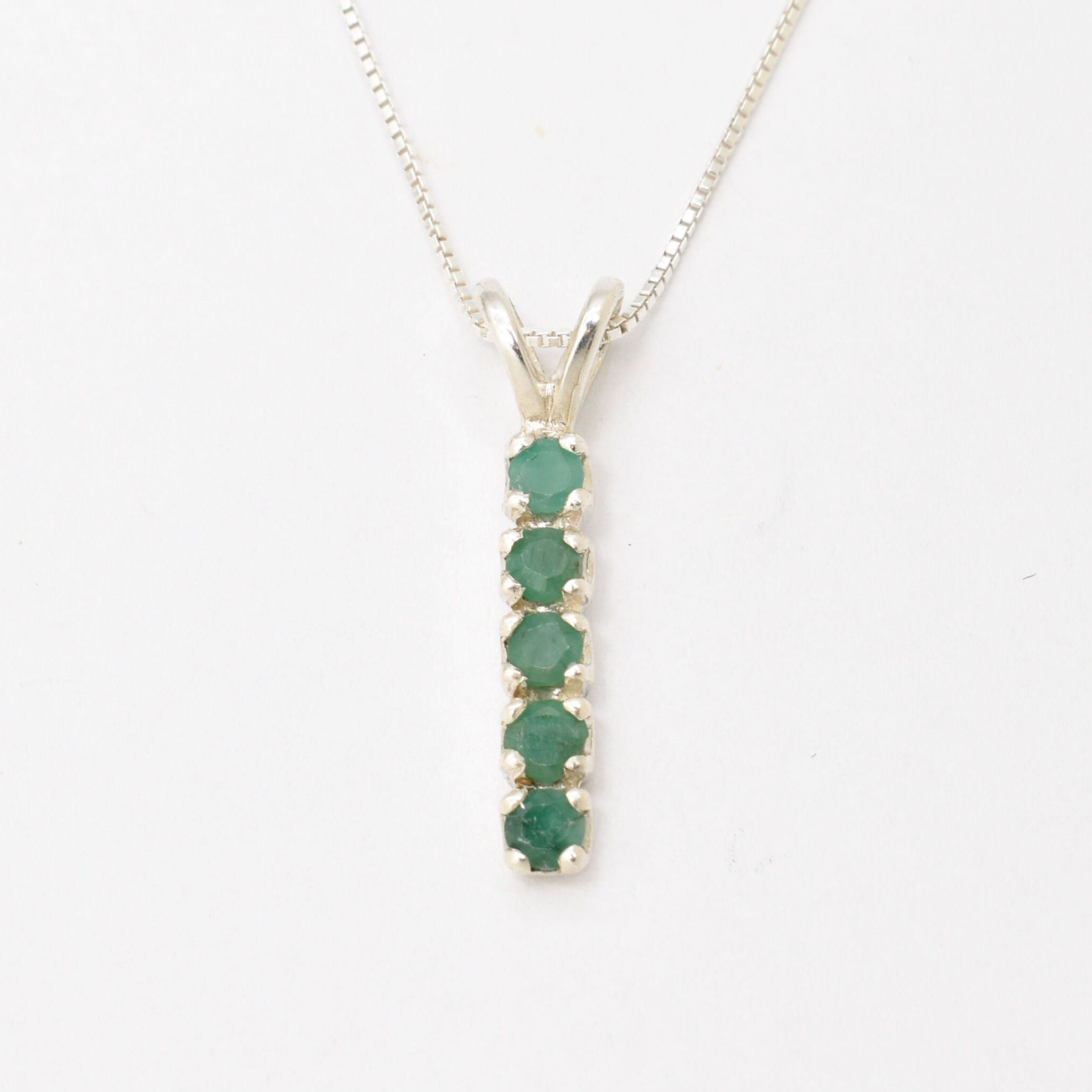 Natural Emerald Pendant made in 925 Sterling Silver with Round Natural Green Emerald in Channel-Set setting, May Birthstone gift idea, symbolizes growth, harmony, and deep emotional healing, ideal for everyday wear and perfect for birthday gifting and special occasions.