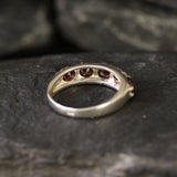 Wide Garnet Ring - Genuine Garnet Ring - Red Eternity Ring