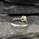 Chrome Diopside Ring, Natural Chrome, Pisces Birthstone, Promise Ring, Vintage Ring, Green Diamond Ring, Solitaire Ring, Solid Silver Ring