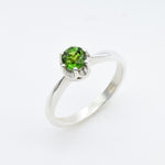 Chrome Diopside Ring, Natural Chrome, Pisces Birthstone, Promise Ring, Vintage Ring, Green Diamond Ring, Solitaire Ring, Solid Silver Ring