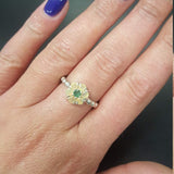 Daisy Opal Ring - Natural Ethiopian Opal - Fire Opal Bubble Band