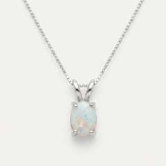 Australian Opal Pendant - Natural Opal Necklace - October Birthstone Necklace