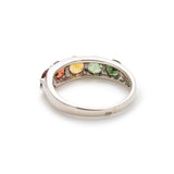 Wide Colorful Band - Natural Tourmaline Ring, October Birthstone Ring