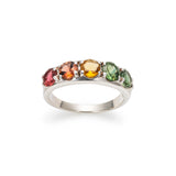 Wide Colorful Band - Natural Tourmaline Ring, October Birthstone Ring