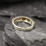 Wide Colorful Band - Natural Tourmaline Ring, October Birthstone Ring