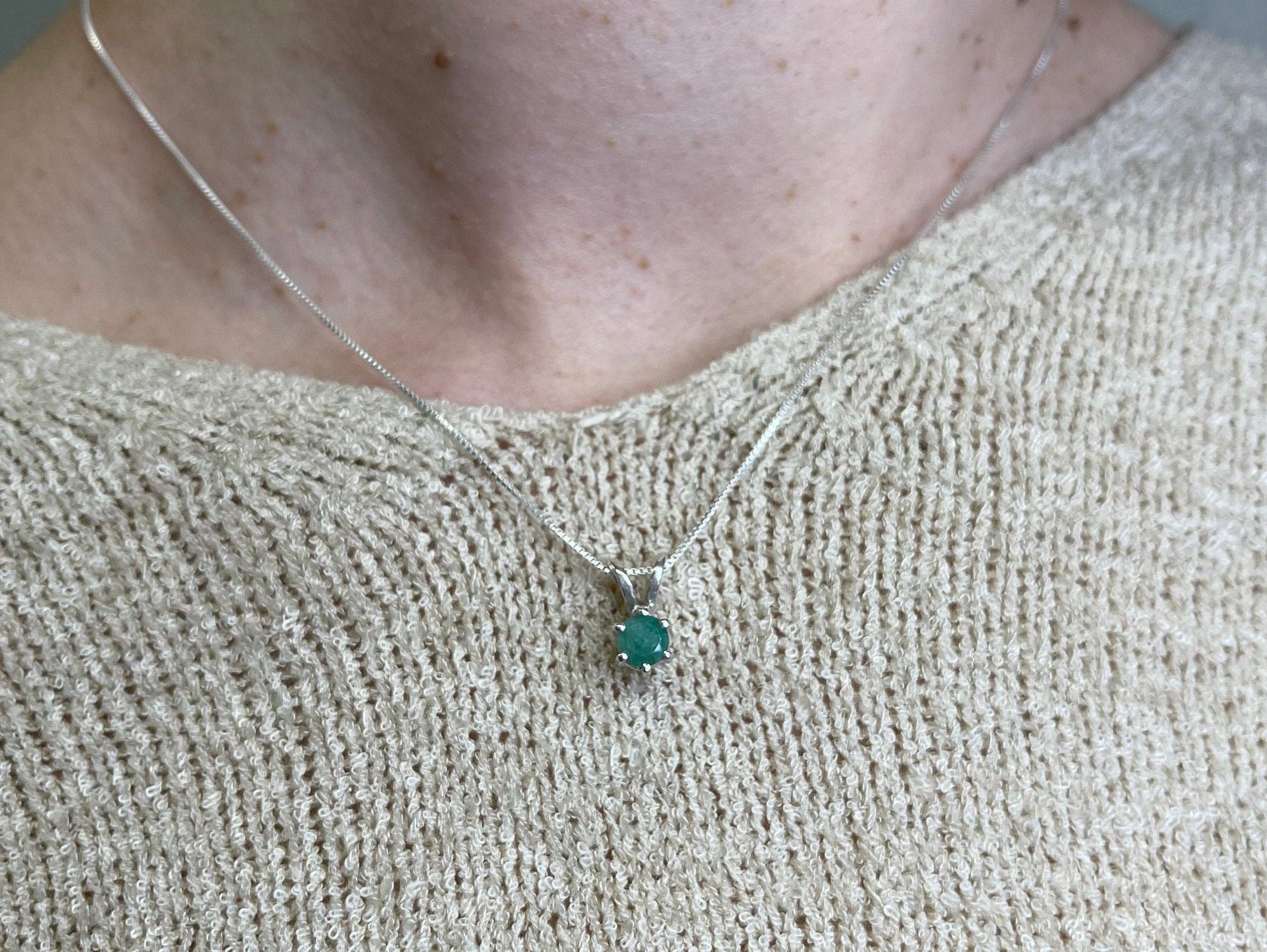 Created Emerald Ring in Rose Gold Vermeil featuring Round Created Green Emerald, perfect for May birthdays and special occasions.