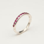 Chic 925 Sterling Silver Ruby Ring featuring a radiant round red ruby, perfect for daily wear or as a thoughtful birthday gift.