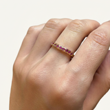 Beautiful 18k Gold Vermeil Natural Ruby Ring, featuring a Channel-Set Ruby, a perfect symbol of love and passion for any occasion.