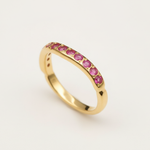 Stunning 18k Gold Vermeil Ruby Ring with Channel-Set Round Ruby, ideal for everyday elegance and meaningful gifts.