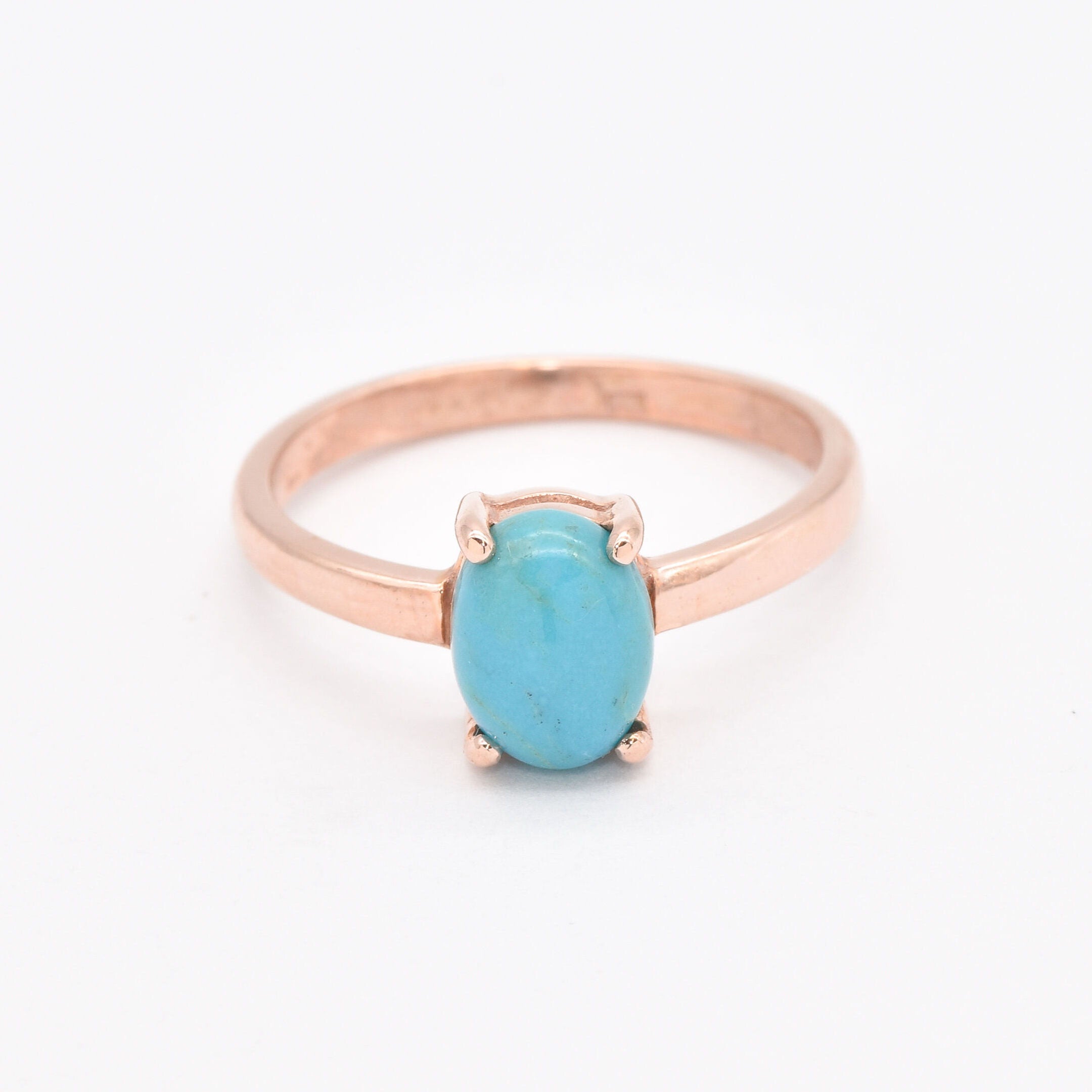 Gold Turquoise Ring, Natural Turquoise, Dainty Blue Ring, December Birthstone, 2 Carat Ring, Solitaire Ring, Gold Vermeil, Arizona Turquoise(2)