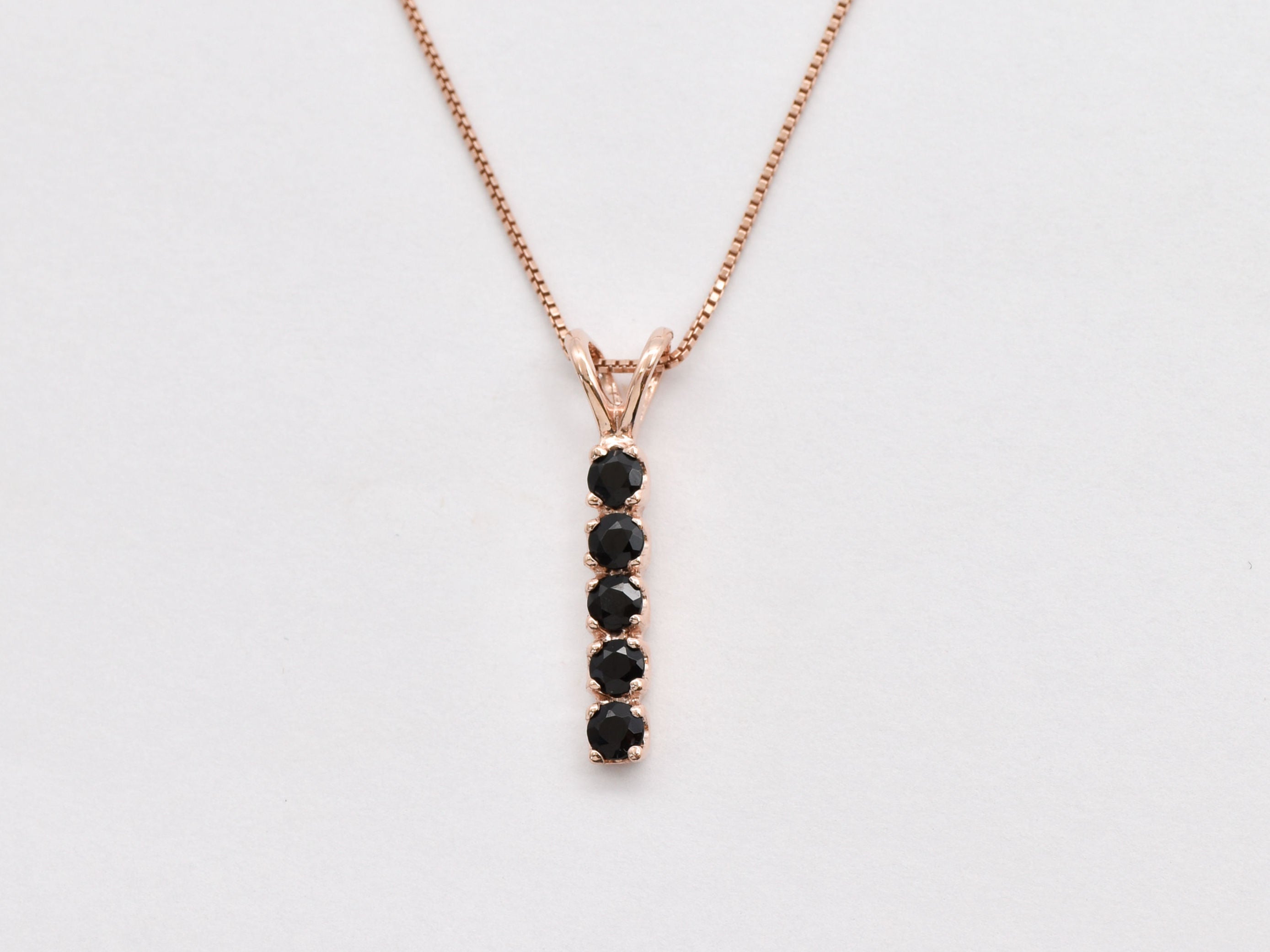 Gold Onyx Pendant, Natural Onyx, Black Pendant, Vertical Line Pendant, Minimalist Necklace, Bar Pendant, Layering Necklace, 18k Gold Vermeil(2)