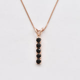 Genuine Onyx Pendant - Gold Black Necklace - Dainty Black Pendant