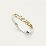 Citrine Band - Yellow Minimalist Ring - Dainty Eternity Band