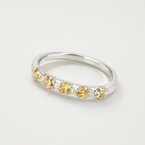 Citrine Band - Yellow Minimalist Ring - Dainty Eternity Band