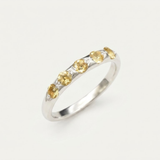 Citrine Band - Yellow Minimalist Ring - Dainty Eternity Band