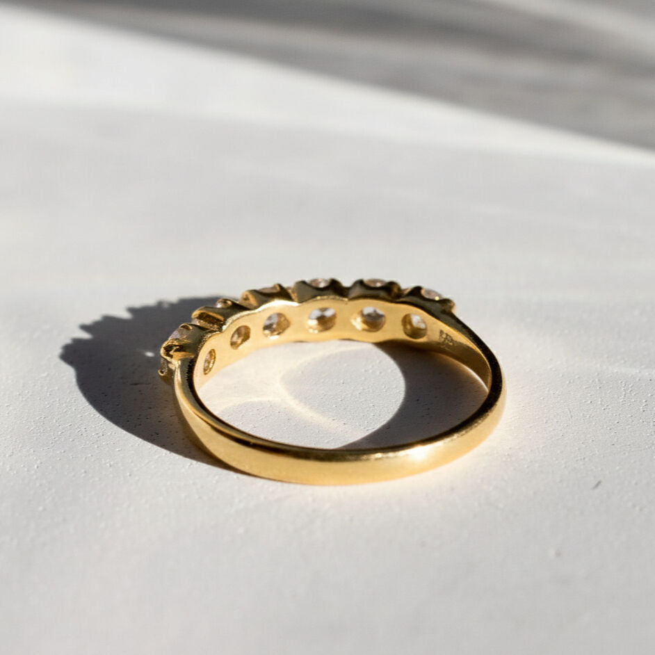 Stunning White Topaz Half Eternity Band in 18k Gold Vermeil, a versatile piece perfect for everyday elegance and gifting.