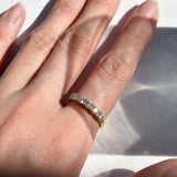 Gold Stackable Ring - White Topaz Half Eternity Band in 18k Gold Vermeil, perfect for any occasion or as a thoughtful gift.