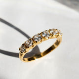 White Topaz Band - Gold Stackable Ring - Half Eternity Band made in 18k Gold Vermeil. Ideal for everyday wear and perfect for birthday gifting and special occasions.