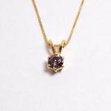 Mystic Topaz Pendant - Dainty Purple Necklace - Classic Round Necklace