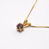 Mystic Topaz Pendant, Minimalist Pendant, Purple Pendant, Natural Mystic Topaz, Healing Pendant, Rainbow Stone, Topaz Necklace, Tiny Pendant(1)