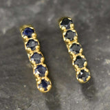 Gold Sapphire Earrings - Natural Sapphire Earrings, September Birthstone Earrings