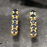 Gold Sapphire Earrings - Natural Sapphire Earrings, September Birthstone Earrings