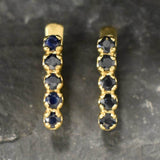 Gold Sapphire Earrings - Natural Sapphire Earrings, September Birthstone Earrings