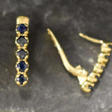 Gold Sapphire Earrings - Natural Sapphire Earrings, September Birthstone Earrings